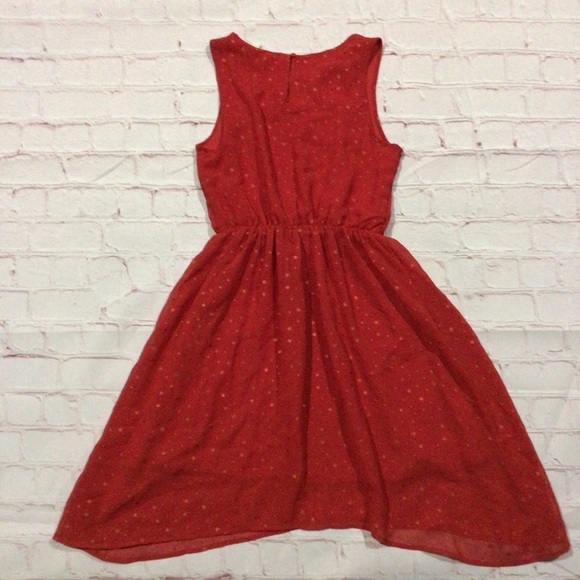H&M Girl’s Red with Gold Stars Sleeveless Formal Dress - Size 10-11Y - Picture 5 of 8